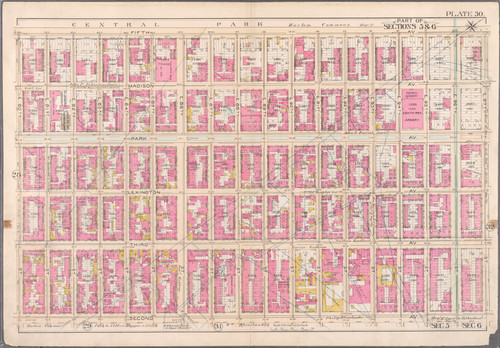 Plate 30, Park Ave. & 88th St. Area, 1897 - Old Street Map Reprint - 1897 Bromley Atlas of Manhattan