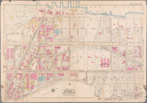 Plate 39, Waterfront & 134th St. Area, 1897 - Old Street Map Reprint - 1897 Bromley Atlas of Manhattan