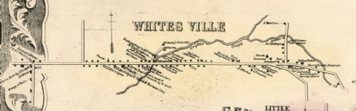 Whitesville Village, New York 1856 Old Town Map Custom Print - Allegany Co.