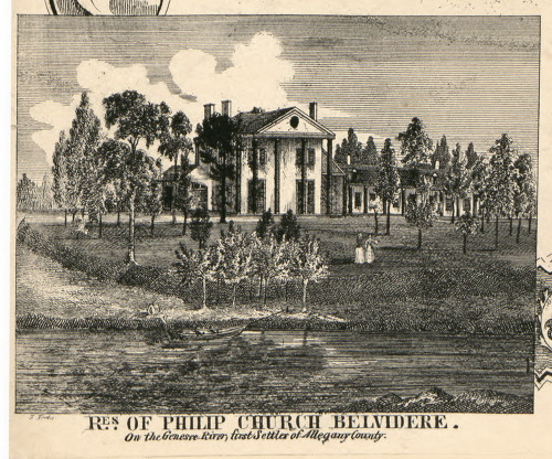 Residence of Philip Church, New York 1856 Old Town Map Custom Print - Allegany Co.