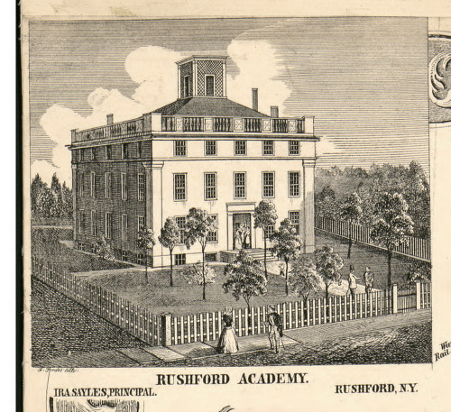 Rushford Academy, New York 1856 Old Town Map Custom Print - Allegany Co.