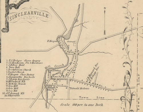 Sinclearville Village, New York 1854 Old Town Map Custom Print - Chautauque Co.