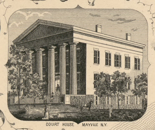 Court House, New York 1854 Old Town Map Custom Print - Chautauque Co.