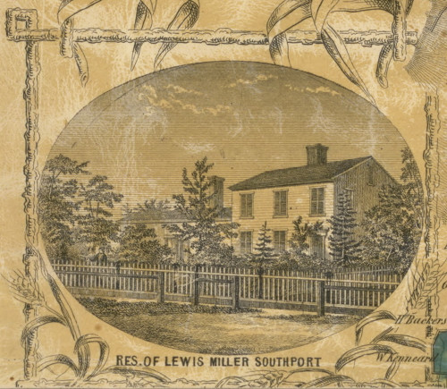 Res. of Lewis Miller, New York 1853 Old Town Map Custom Print - Chemung Co.