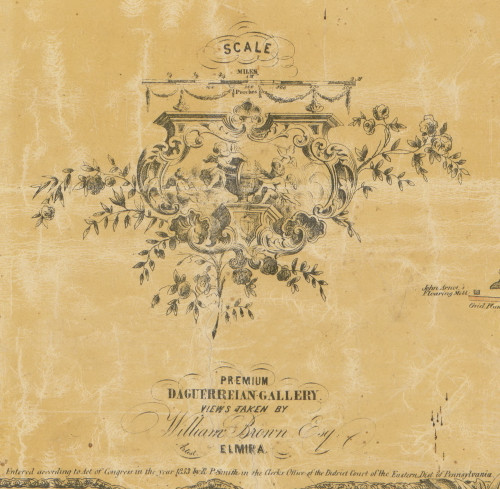 Scale, New York 1853 Old Town Map Custom Print - Chemung Co.