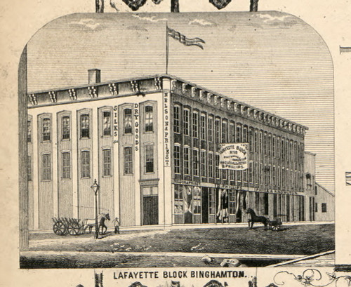 Lafayette Block, New York 1855 Old Town Map Custom Print - Broome Co.
