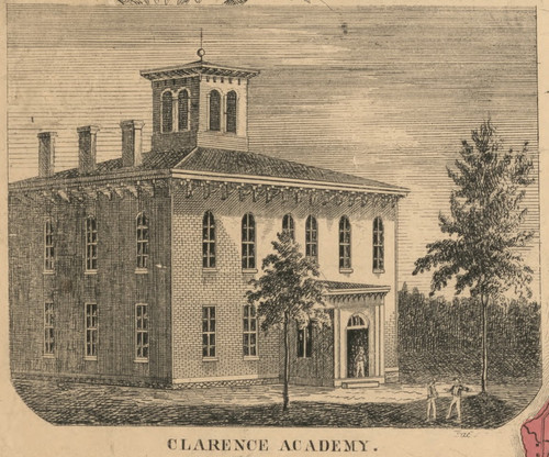 Clarence Academy, New York 1855 Old Town Map Custom Print - Erie Co.