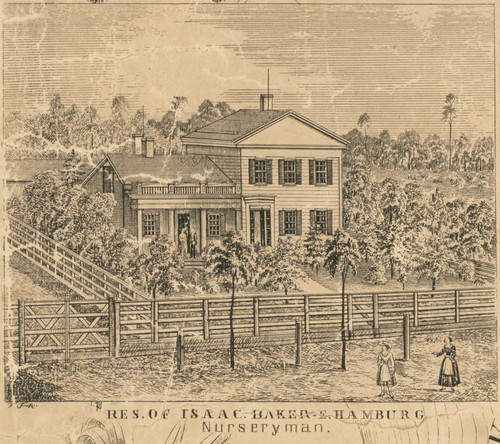 Res. of Isaac Baker, New York 1855 Old Town Map Custom Print - Erie Co.