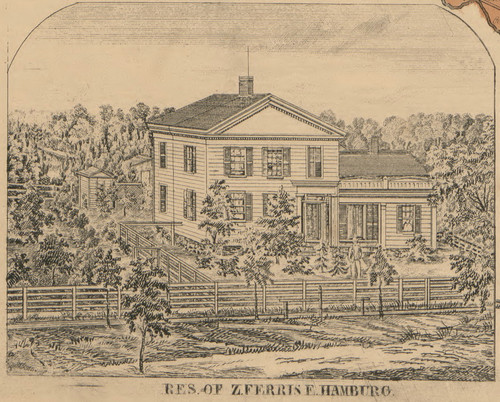 Res. of Z. Ferris, New York 1855 Old Town Map Custom Print - Erie Co.
