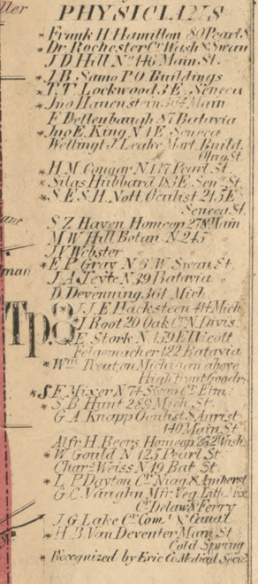 Buffalo Directory Part 8, New York 1855 Old Town Map Custom Print - Erie Co.