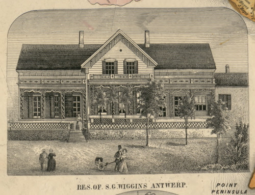 Res. of S.G. Wiggins, New York 1855 Old Town Map Custom Print - Jefferson Co.