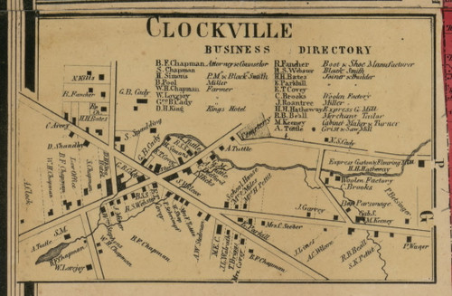 Clockville, New York 1859 Old Town Map Custom Print - Madison Co.