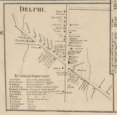 Delphi, New York 1859 Old Town Map Custom Print - Onondaga Co.