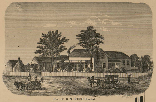 Res. of H.W. Weed, New York 1860 Old Town Map Custom Print - Orleans Co.