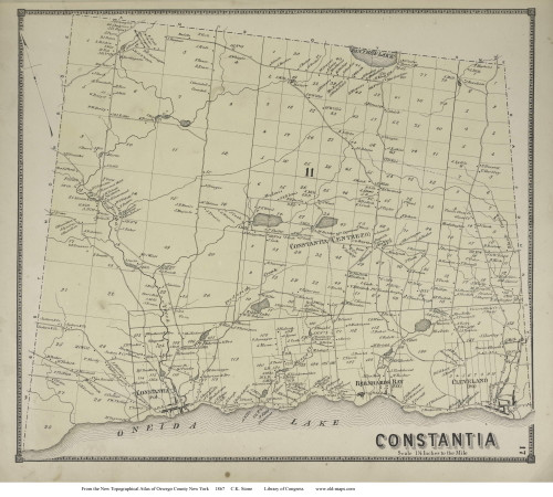 Constantia, New York 1867 - Old Town Map Reprint - Oswego Co.