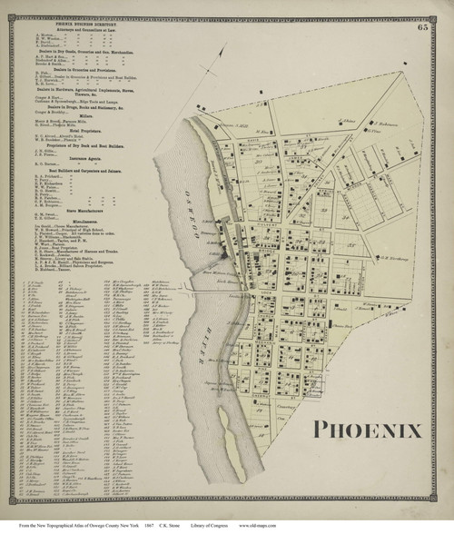 Schroeppel, New York 1867 - Old Town Map Reprint - Oswego Co.
