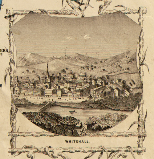 White Hall Picture, New York 1853 Old Town Map Custom Print - Washington Co.