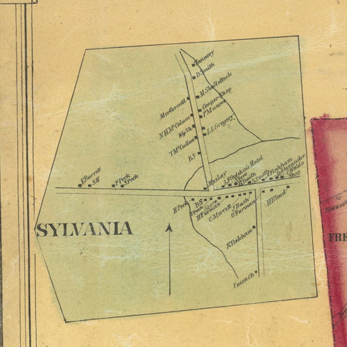 Sylvania - Bradford Co., Pennsylvania 1858 Old Town Map Custom Print - Bradford Co.