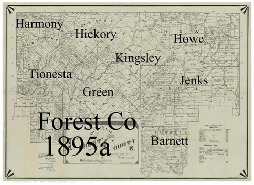 Towns on Source Map - Forest Co., Pennsylvania 1895 - NOT FOR SALE - Forest Co.
