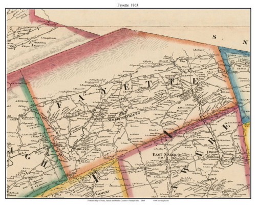 Fayette Township, Pennsylvania 1863 Old Town Map Custom Print - Juniata Co.