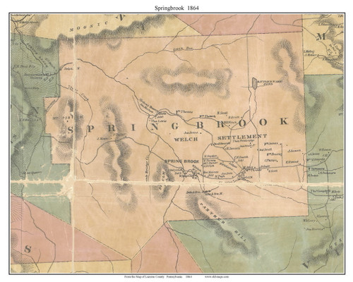 Springbrook Township, Pennsylvania 1864 Old Town Map Custom Print - Luzerne Co.
