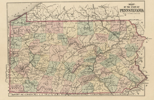 Pennsylvania State Map - Pike Co., Pennsylvania 1872 Old Town Map Custom Print - Pike Co.