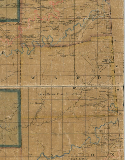Ward Township, Pennsylvania 1862 Old Town Map Custom Print - Tioga Co.