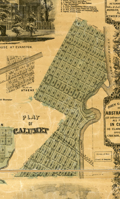 Calumet - Cook Co., Illinois 1861 Old Town Map Custom Print - Cook Co.