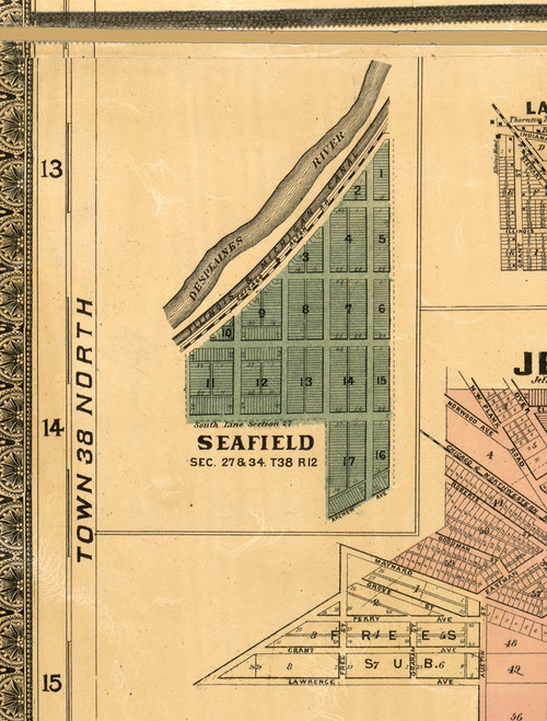 Seafield - Cook Co., Illinois 1886 Old Town Map Custom Print - Cook Co.
