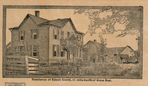 Res. of Edson Gould - Edwards Co., Illinois 1891 Old Town Map Custom Print - Edwards Co.