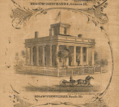 S Terwilliger Residence Nunda - McHenry Co. , Illinois 1862 Old Town Map Custom Print - McHenry Co.