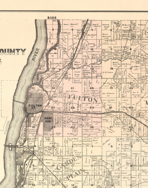 Fulton, Illinois 1896 Old Town Map Custom Print - Whiteside Co.