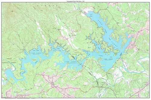 Lake James 1993 - Custom USGS Old Topo Map - North Carolina