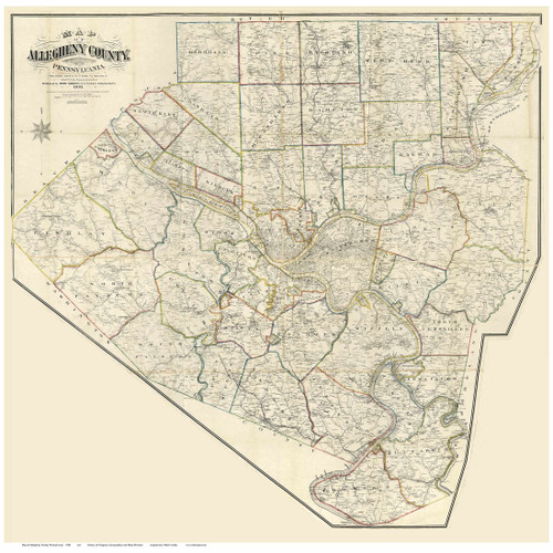 Allegheny County Pennsylvania 1883 - Old Map Reprint