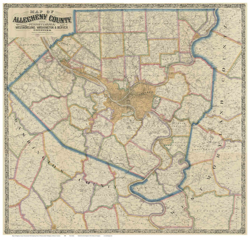 Allegheny County Pennsylvania 1890 - Old Map Reprint