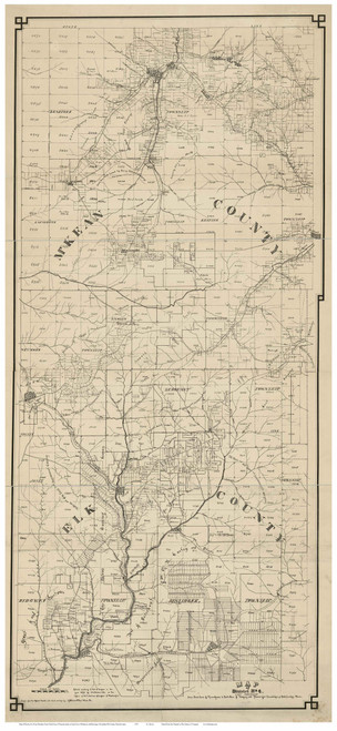 Elk & McKean County Pennsylvania 1878 - Old Map Reprint