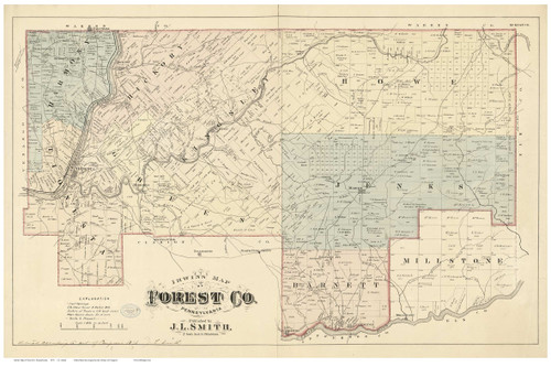 Forest County Pennsylvania 1876 - Old Map Reprint