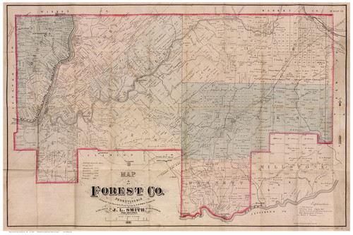 Forest County Pennsylvania 1881 - Old Map Reprint