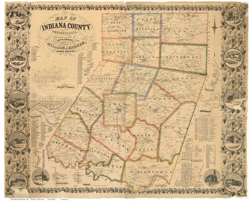 Indiana County Pennsylvania 1856 - Old Map Reprint