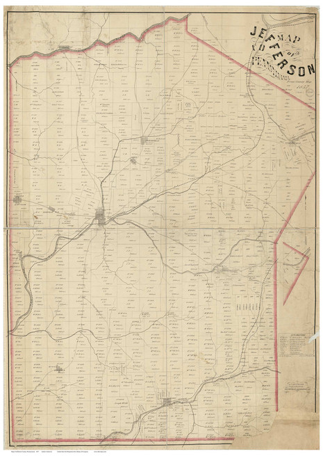 Jefferson County Pennsylvania 1857 - Old Map Reprint