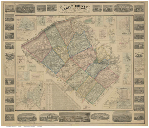Lehigh County Pennsylvania 1862 Copy 1 - Old Map Reprint