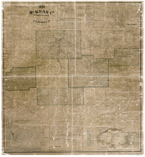 McKean County Pennsylvania 1871 Copy 2  - Old Map Reprint