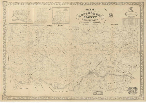 Montgomery County Pennsylvania 1849 - Old Map Reprint
