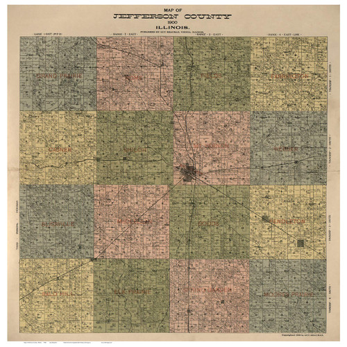Jefferson County, Illinois 1900 - Old Map Reprint