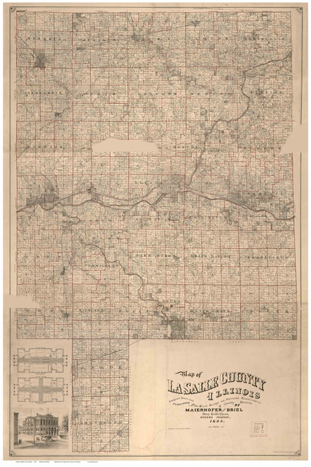 LaSalle County, Illinois 1895 - Old Map Reprint