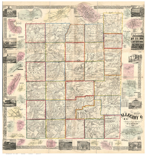 Allegany County New York 1856 - Old Map Reprint