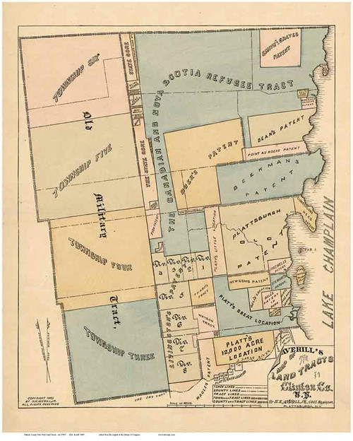 Clinton County New York 1885 - Old Map Reprint