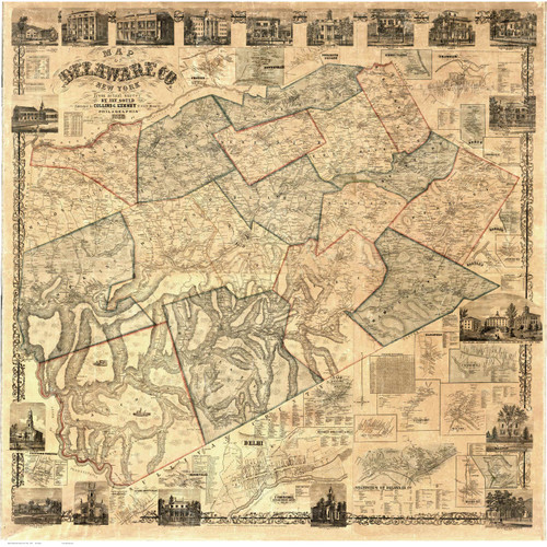 Delaware County New York 1856 - Old Map Reprint