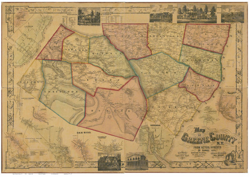 Greene County New York 1856 - Old Map Reprint