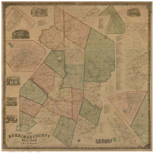 Herkimer County New York 1859 - Old Map Reprint